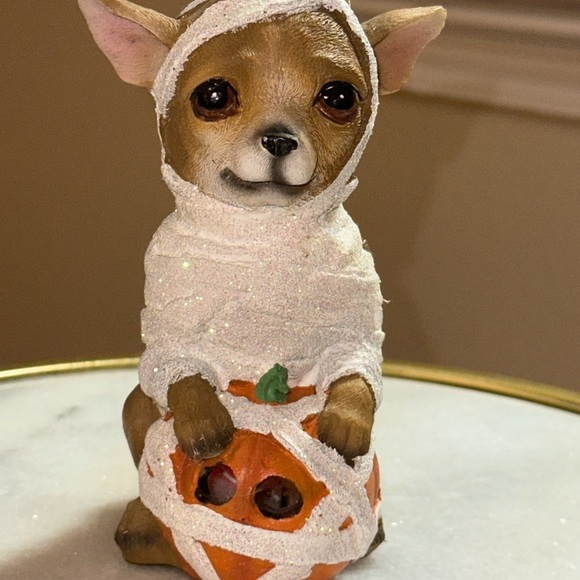 Adorable Halloween Dog Figurine – Resin in Mummy Costume – Fall Décor - Picture 13 of 15